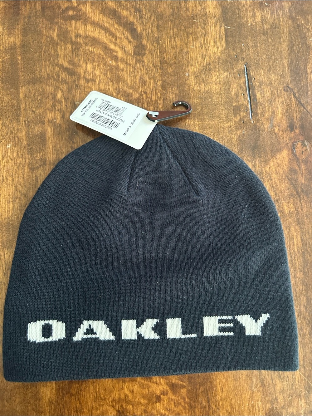 Oakley Black Knit Beanie with White Logo